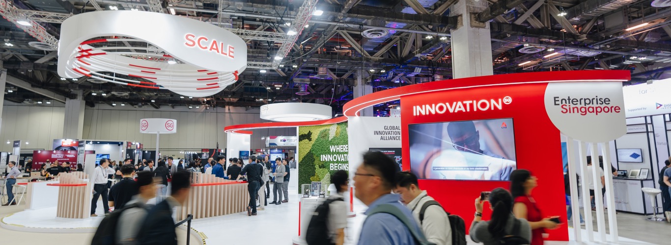 A photo of innovation showcases at the SWITCH Trade Floor.