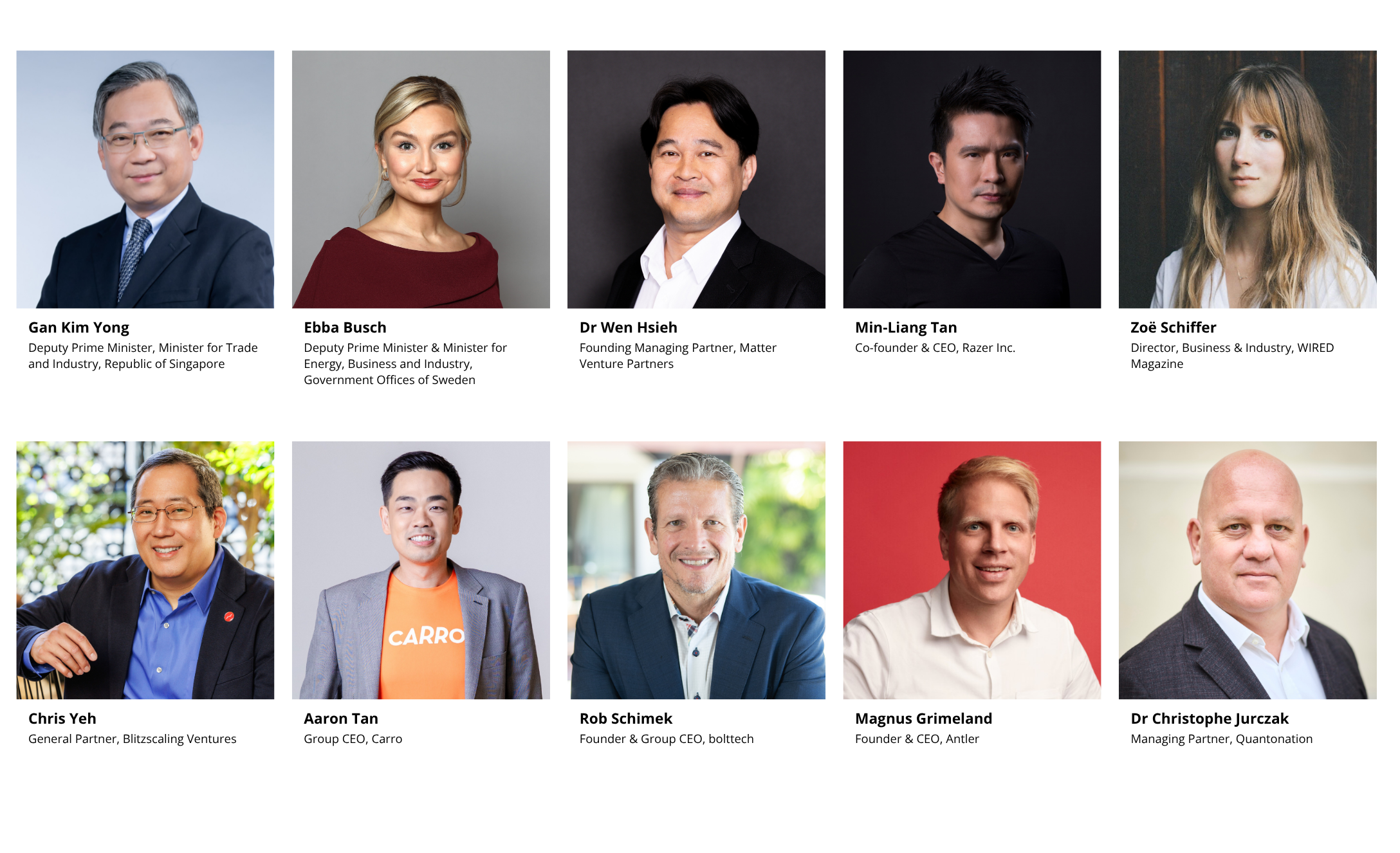 A photo grid of 10 speakers who spoke at SWITCH 2026 on the Main Stage